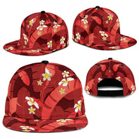 Red Banana Leaf Hawaii Snapback Cap Lau Maia Plumeria Tropical Summer Vibes