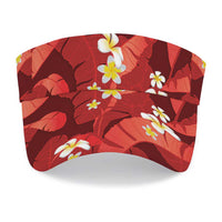 Red Banana Leaf Hawaii Sun Visor Cap Lau Maia Plumeria Tropical Summer Vibes