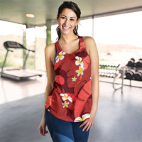 Red Banana Leaf Hawaii Women Racerback Tank Lau Maia Plumeria Tropical Summer Vibes