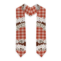 Red Hawaii Tiare and Shell Lei Graduation Stole Hawaiian Palaka Luxury Vibes - Polynesian Pride