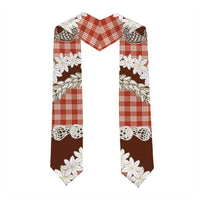 Red Hawaii Tiare and Shell Lei Graduation Stole Hawaiian Palaka Luxury Vibes - Polynesian Pride