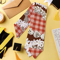 Red Hawaii Tiare and Shell Lei Graduation Stole Hawaiian Palaka Luxury Vibes - Polynesian Pride