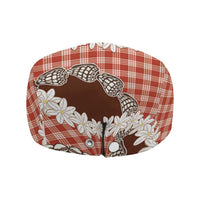 Red Hawaii Tiare and Shell Lei Jeff Hat Hawaiian Palaka Luxury Vibes - Polynesian Pride