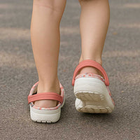 Red Palaka Crane and Flowers Clogs Shoes Japan Heritage Spirit - Polynesian Pride