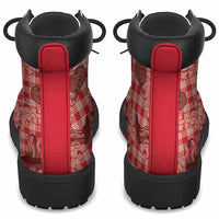 Red Palaka Hawaii Cowboy All Season Boots Puakenikeni Lei Paniolo Papale Seamless Vibes - Polynesian Pride