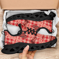 Red Palaka Hawaii Cowboy Clunky Sneakers Puakenikeni Lei Paniolo Papale Seamless Vibes - Polynesian Pride