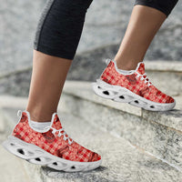 Red Palaka Hawaii Cowboy Clunky Sneakers Puakenikeni Lei Paniolo Papale Seamless Vibes - Polynesian Pride