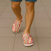 Red Palaka Hawaii Leis Clogs Shoes Hawaiian-plaid Elegant Tropical Vibes - Polynesian Pride