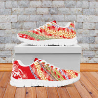 Red Palaka Hawaii Leis Sneakers Hawaiian-plaid Elegant Tropical Vibes