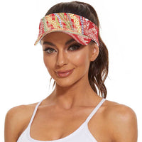Red Palaka Hawaii Leis Sun Visor Cap Hawaiian-plaid Elegant Tropical Vibes