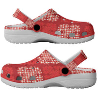 Red Palaka Quilt Hawaii Clogs Shoes Traditional Hawaii-plaid Pattern - Polynesian Pride