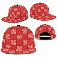 Red Palaka Quilt Hawaii Snapback Cap Traditional Hawaii-plaid Pattern - Polynesian Pride