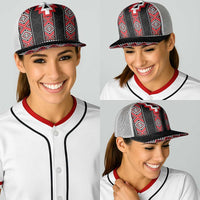 Red Taniko Aotearoa Baseball Net Cap Niho Taniwha Mix Poutama - Polynesian Pride