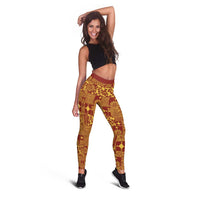 Rotuma Faiakse'ea 'e Kirisimasi Leggings Pacific Patchwork Xmas Vibes - Polynesian Pride