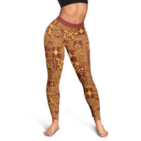Rotuma Faiakse'ea 'e Kirisimasi Leggings Pacific Patchwork Xmas Vibes - Polynesian Pride