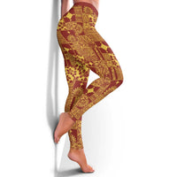 Rotuma Faiakse'ea 'e Kirisimasi Leggings Pacific Patchwork Xmas Vibes - Polynesian Pride
