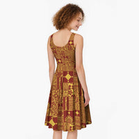 Rotuma Faiakse'ea 'e Kirisimasi Midi Dress Pacific Patchwork Xmas Vibes - Polynesian Pride