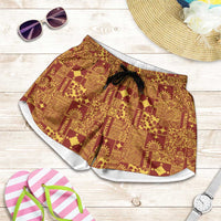 Rotuma Faiakse'ea 'e Kirisimasi Shorts for Women Pacific Patchwork Xmas Vibes - Polynesian Pride