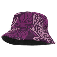 Royal Purple Monstera Bucket Hat Polynesian Tribal Pattern - Polynesian Pride