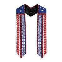Samoa Flag Graduation Stole Ula Fala With Samoan Siapo LT05 - Polynesian Pride