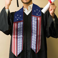 Samoa Flag Graduation Stole Ula Fala With Samoan Siapo LT05 - Polynesian Pride