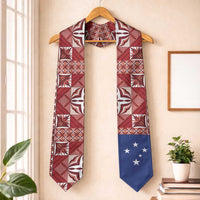 Samoa Graduation Stole Samoan Siapo Pattern LT05 One Size Red - Polynesian Pride