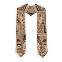 Samoa Siapo Elegant Graduation Stole Hibiscus Chocolate Brown Motifs LT05 - Polynesian Pride