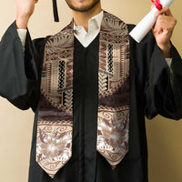 Samoa Siapo Elegant Graduation Stole Hibiscus Chocolate Brown Motifs LT05 - Polynesian Pride