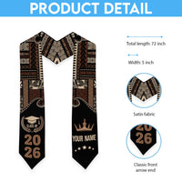 Samoa Siapo Mamanu Custom Graduation Stole Black Waves Motifs LT7 - Polynesian Pride