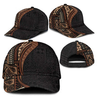Samoa Siapo Tapa Pattern Half Style Classic Cap Black Color LT03