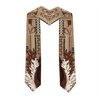 Samoa Teuila Graduation Stole Samoan Siapo Pattern Brown Version LT05 - Polynesian Pride