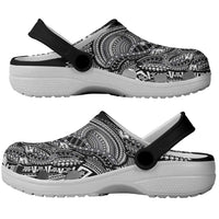 Samoan DNA Art Tattoo Clogs Shoes Polynesian Pattern Black Color