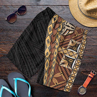 Samoan Siapo Shorts for Men Tatau Pattern Half Style Retro Mode LT03 Brown - Polynesian Pride
