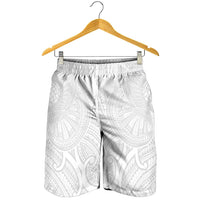 Samoan Traditional Art Tattoos Shorts for Men Tatau Roman Reigns White Color - Polynesian Pride