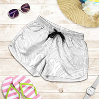 Samoan Traditional Art Tattoos Shorts for Women Tatau Roman Reigns White Color - Polynesian Pride