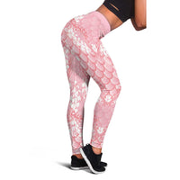 Soft Pink Mermaid Puakenikeni Maile Lei Leggings