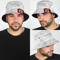Super Samoa-Six Eight Five to The World Bucket Hat Traditional Samoan Tattoo All White