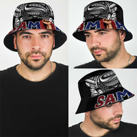 Super Samoa-Six Eight Five to The World Bucket Hat Traditional Samoan Tattoo Black Color