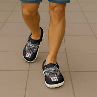 Super Samoa-Six Eight Five to The World Clogs Shoes Traditional Samoan Tattoo Black Color