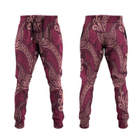 Sweet Pink Monstera Jogger Pants Polynesian Tribal Pattern - Polynesian Pride