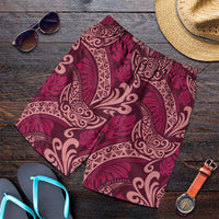 Sweet Pink Monstera Shorts for Men Polynesian Tribal Pattern - Polynesian Pride