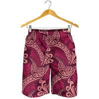 Sweet Pink Monstera Shorts for Men Polynesian Tribal Pattern - Polynesian Pride