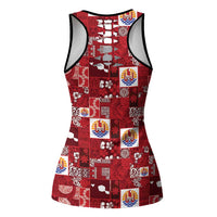 Tahiti Oaoa I Teie Noera Hollow Tank Top Pacific Patchwork Xmas Vibes - Polynesian Pride