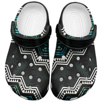 Taniko Aotearoa Mix Paua Shell Clogs Shoes Niho Taniwha Turquoise Glitter LT01 Turquoise - Polynesian Pride