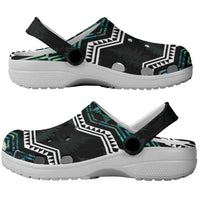 Taniko Aotearoa Mix Paua Shell Clogs Shoes Niho Taniwha Turquoise Glitter LT01 - Polynesian Pride