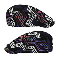 Taniko Aotearoa Mix Paua Shell Jeff Hat Niho Taniwha Lilac Glitter - Polynesian Pride