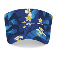 Teal Purple Banana Leaf Hawaii Sun Visor Cap Lau Maia Plumeria Tropical Summer Vibes