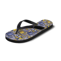 Tokelau Manuia te Kilihimahi Flip Flops Pacific Patchwork Xmas Vibes - Polynesian Pride