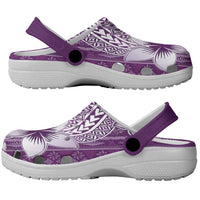 Tonga Kupesi Ngatu Clogs Shoes Vintage Purple Plumeria - Polynesian Pride