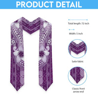 Tonga Kupesi Ngatu Graduation Stole Vintage Purple Plumeria LT05 - Polynesian Pride